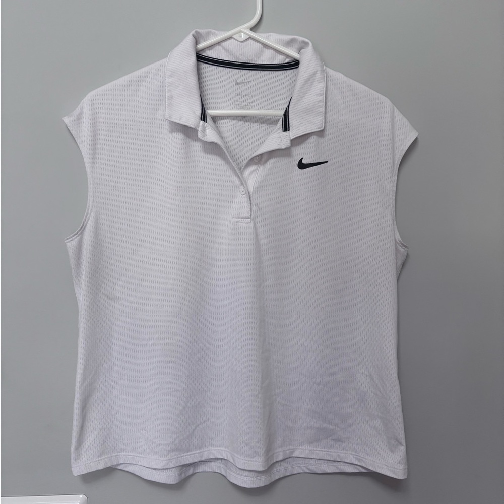 Nike White Polo Muscle Tee Relaxed Fit